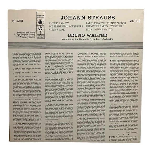 LP Bruno Walter Conducts Columbia Symphony Orchestra - Waltzes- Overtures - Picture 2 of 2